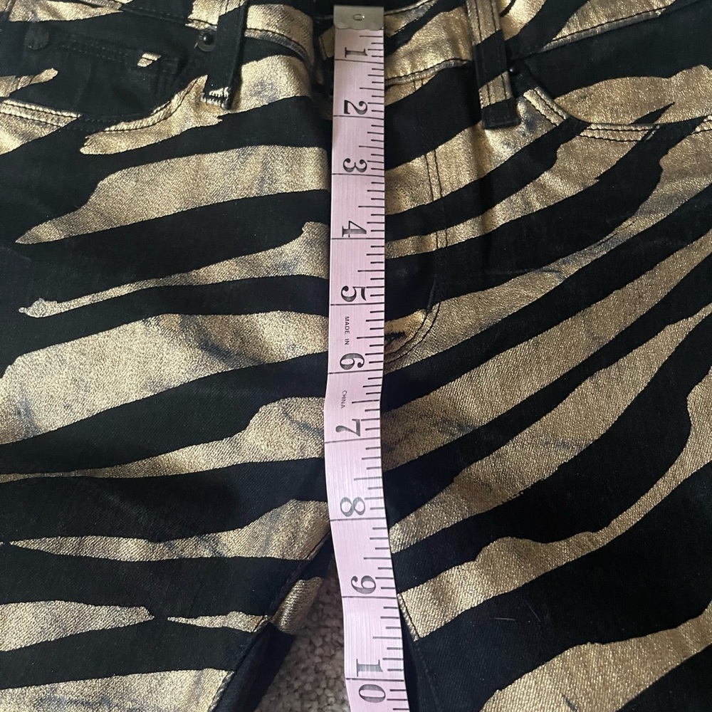 Hudson Nico Black & Gold Zebra Print Jeans Size 24 - Picture 9 of 12